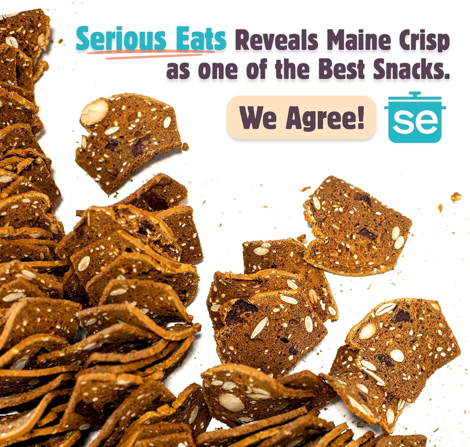 Maine Crisp Variety 5 Pack, Gluten Free Crackers – Snack Crackers, Grain Free, Non-GMO - Cranberry Almond, Cinnamon Maple, Savory Fig & Thyme3