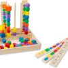 Melissa & Doug Bead Sequencing Set With 46 Wooden Beads and 5 Double-Sided Pattern Boards - Color Recognition Toys, Matching Shapes Stacker, Shape Sorter Toys For Kids Ages 4+