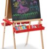 Melissa & Doug Deluxe Magnetic Standing Art Easel With Chalkboard, Dry-Erase Board, and 39 Letter and Number Magnets - FSC Certified