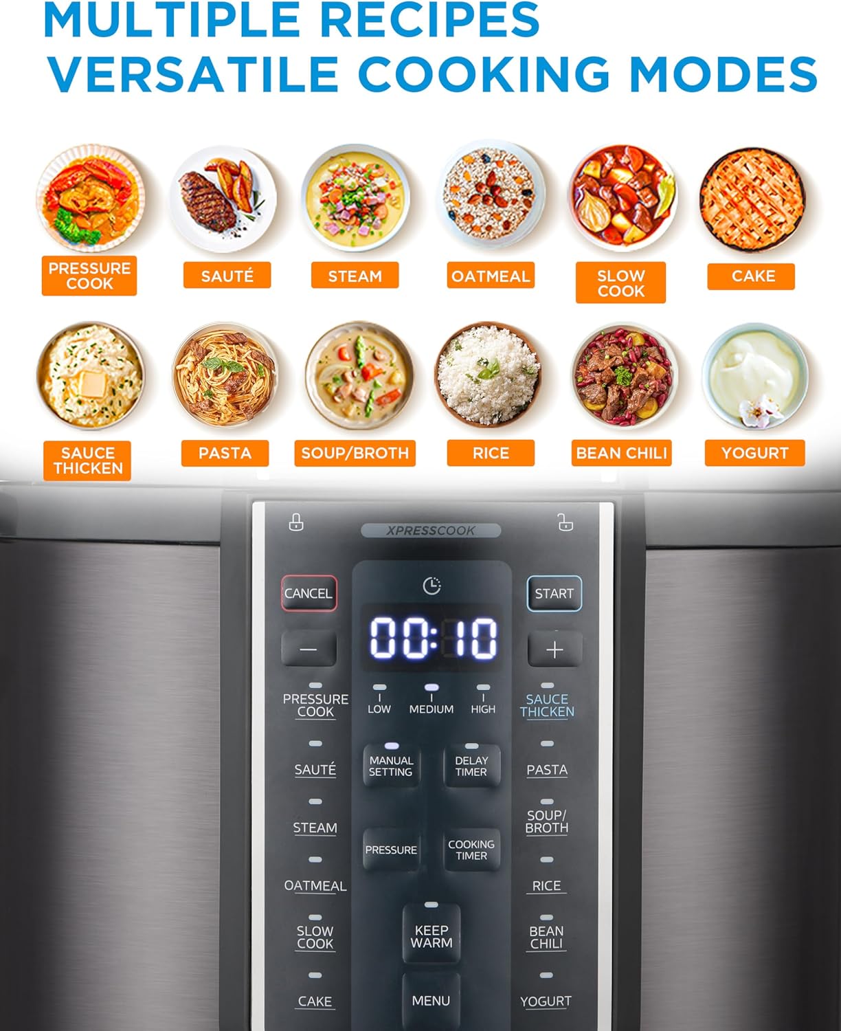 Midea 12-in-1 Electric Pressure Cooker, 6 Quarts, 12 Presets, Multi-Functional Programmable Slow Cooker, Rice Cooker, Steamer, Sauté Pan, Yogurt Maker, and More, Stainless Steel4