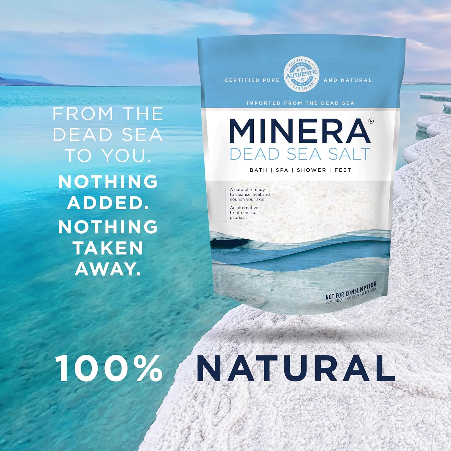 Minera Dead Sea Salt, 100% Pure & Natural, 19 lbs. Fine Grain (0-1.7 mm) Bulk Bag, Easily Dissolving Dead Sea Salts for Soaking & Bathing, Skin Nourishing Fine Sea Salt, Unscented6
