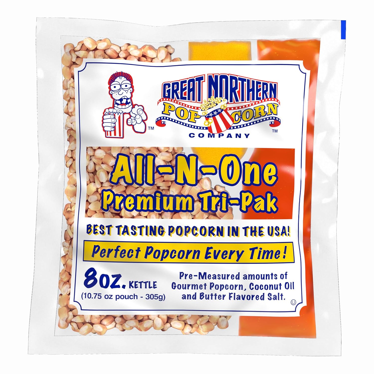 Movie Theater Style 40-Count Popcorn Packs - Pre-Measured 8-Ounce All-in-One Kernel, Salt, Oil Packets for Popping Machines by Great Northern Popcorn Movie Theater Style 40-Count Popcorn Packs - Pre-Measured 8-Ounce All-in-One Kernel, Salt, Oil Packets for Popping Machines by Great Northern Popcorn