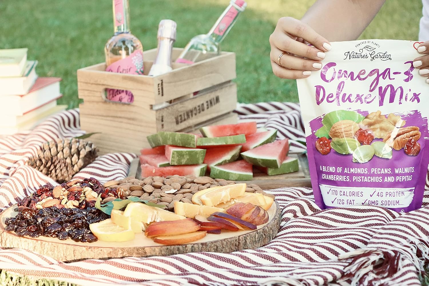 Nature's Garden Omega-3 Deluxe Mix - Power Up Omega Deluxe Trail Mix, Heart Healthy, Gluten Free, Antioxidant Rich, Cholesterol Free, Sodium Free, No Artificial Ingredients – 26 Oz Bag (Pack of 4)11