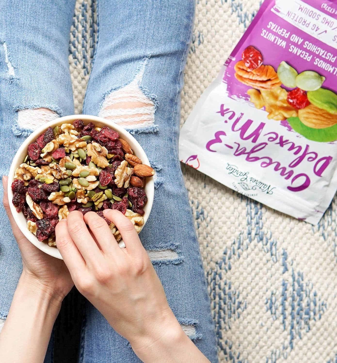 Nature's Garden Omega-3 Deluxe Mix - Power Up Omega Deluxe Trail Mix, Heart Healthy, Gluten Free, Antioxidant Rich, Cholesterol Free, Sodium Free, No Artificial Ingredients – 26 Oz Bag (Pack of 4)7