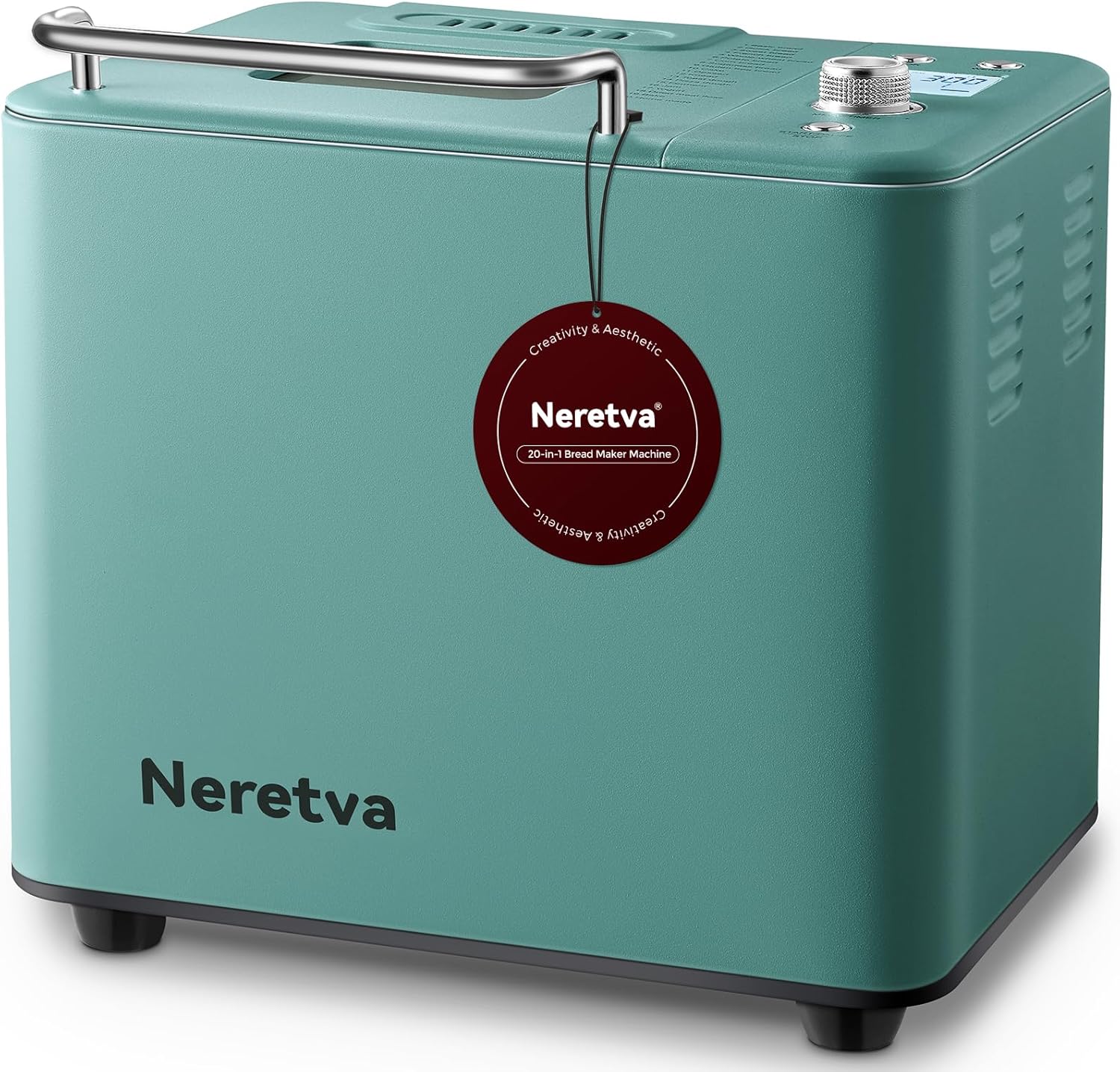 Neretva 20-IN-1 Bread Maker, Dual Heater 2LB Bread Machine Metal Material & Nonstick Ceramic Pan Compact Bread Maker Machines with Gluten Free White Wheat Rye French Pizza Breadmaker Recipe- Green Neretva 20-IN-1 Bread Maker, Dual Heater 2LB Bread Machine Metal Material & Nonstick Ceramic Pan Compact Bread Maker Machines with Gluten Free White Wheat Rye French Pizza Breadmaker Recipe- Green