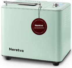 Neretva Bread Maker, [20-IN-1 & 2LB] Smallest Bread Machine Metal Material & Nonstick Ceramic Pan & Low Noise Bread Maker Machine for Gluten Free White Wheat Rye French Pizza etc (Light Green)