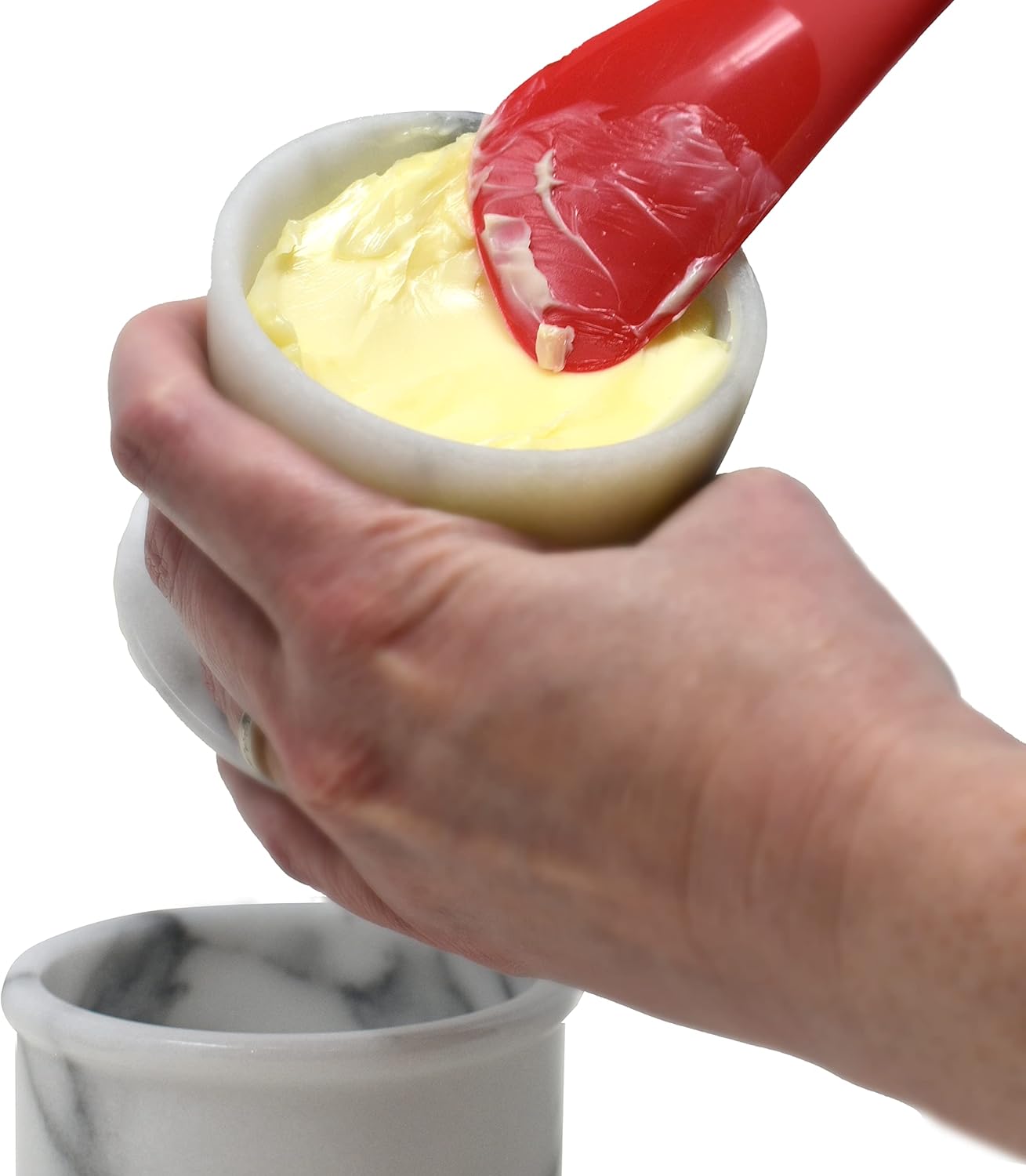 Norpro Marble Butter Keeper,Off-White1