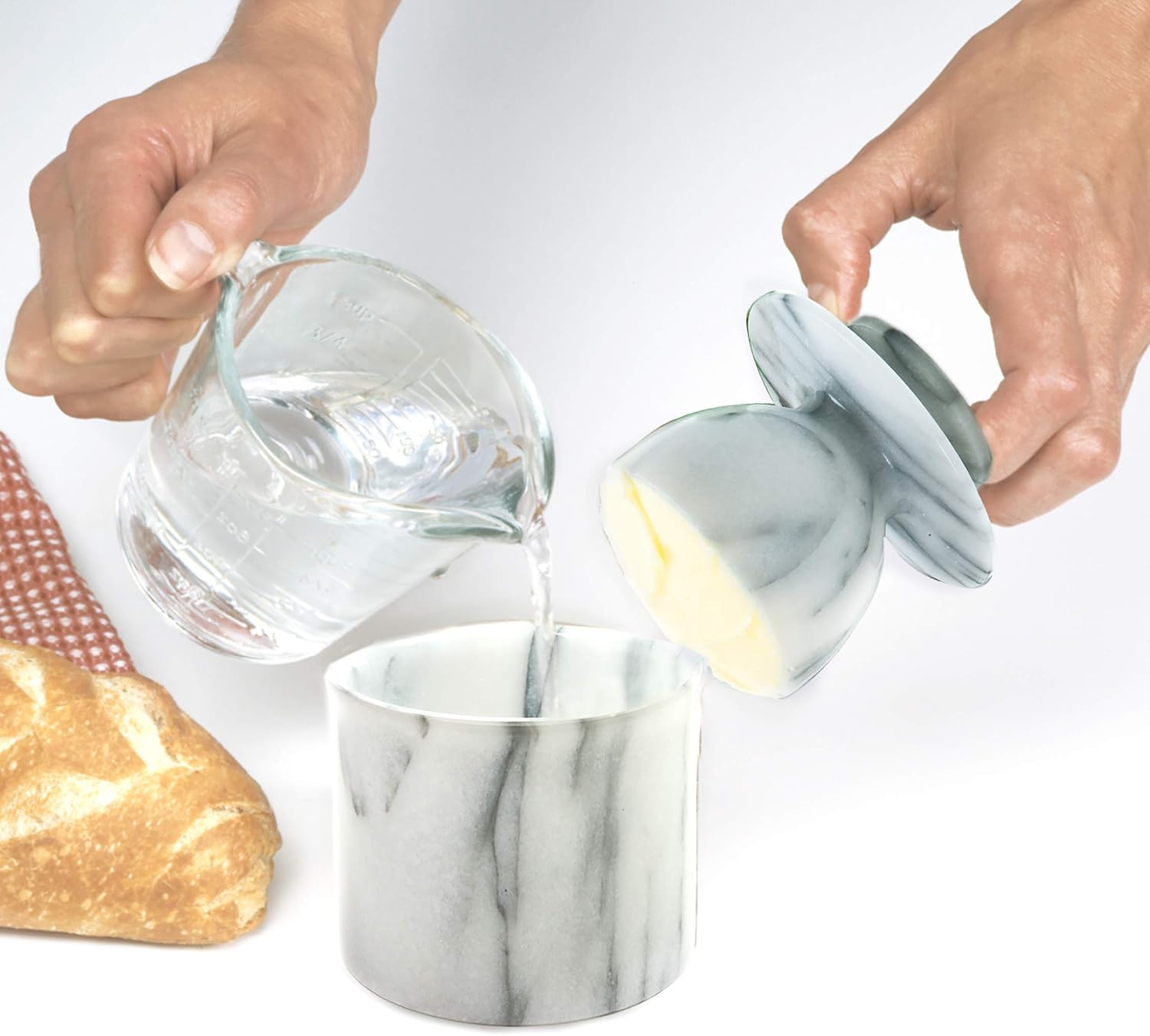 Norpro Marble Butter Keeper,Off-White3