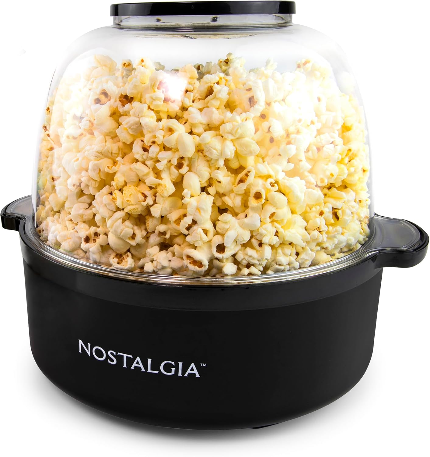 Nostalgia 6-Quart Stirring Popcorn Popper - Quick-Heat Technology - Makes 24 Cups of Popcorn - Includes Kernel Measuring Cup - Perfect for Birthday Parties, Movie Nights, and More - Black Nostalgia 6-Quart Stirring Popcorn Popper - Quick-Heat Technology - Makes 24 Cups of Popcorn - Includes Kernel Measuring Cup - Perfect for Birthday Parties, Movie Nights, and More - Black