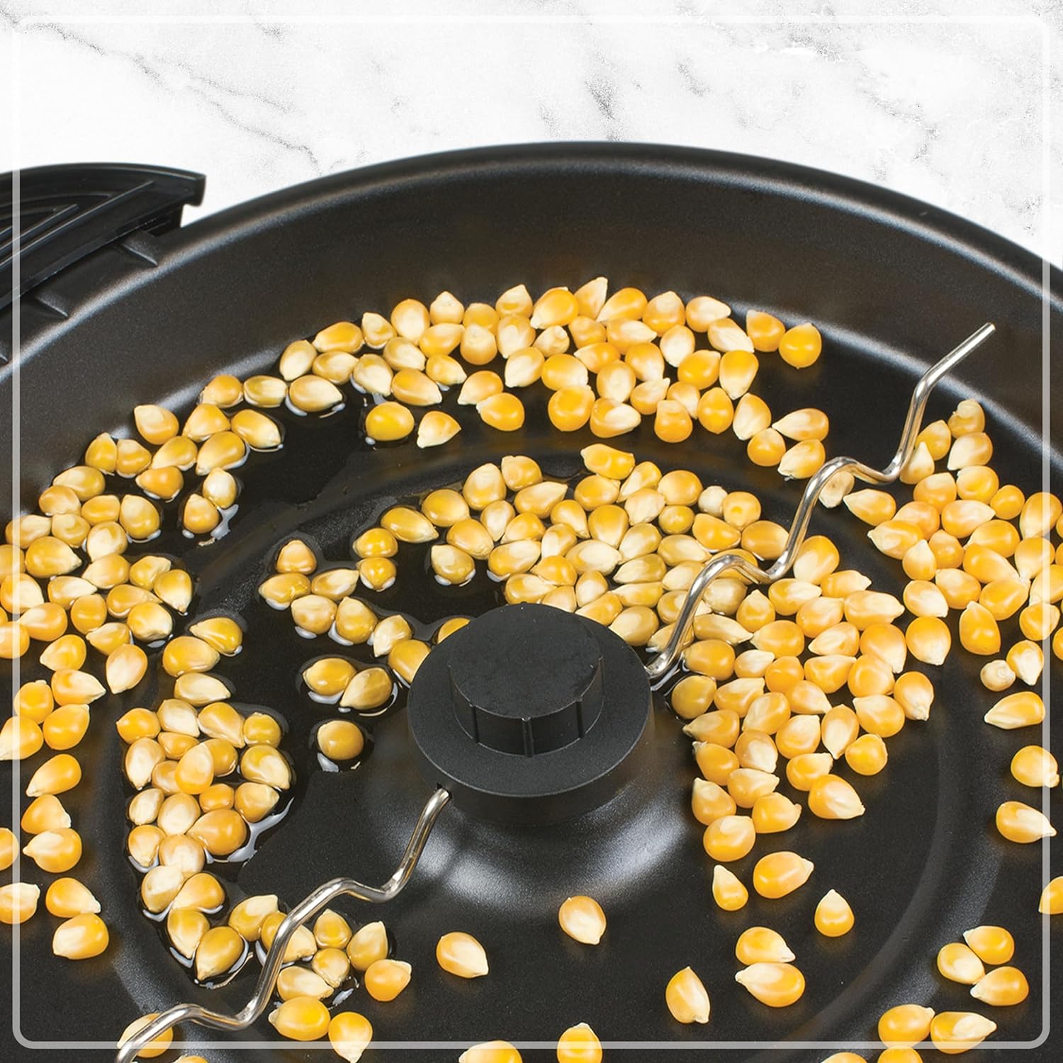Nostalgia 6-Quart Stirring Popcorn Popper - Quick-Heat Technology - Makes 24 Cups of Popcorn - Includes Kernel Measuring Cup - Perfect for Birthday Parties, Movie Nights, and More - Black0-