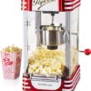 Nostalgia Popcorn Maker Machine - Professional Tabletop With 2.5 Oz Kettle Makes Up to 10 Cups - Vintage Popcorn Machine Movie Theater Style - Metalic Red