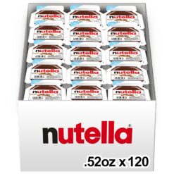 Nutella Hazelnut Spread with Cocoa for Breakfast, Bulk 120 Pack Mini Cups, 0.52 oz Each, Holiday Baking and Desserts