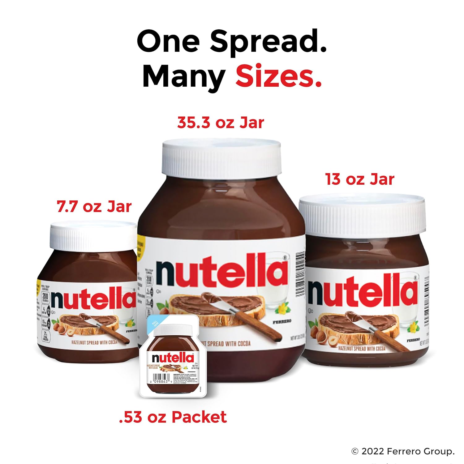 Nutella Hazelnut Spread with Cocoa for Breakfast, Bulk 120 Pack Mini Cups, 0.52 oz Each, Holiday Baking and Desserts0