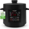 NutriChef Electric Pressure Cooker 6 Quart Capacity | 9 Function Digital Countertop Pressure Cooker | Adjustable Time & Temperature | Cook, Bake, Steam, & Braise | 13.1 x 11.4 IN | Black