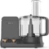 NutriChef Food Processor 2 Liter Capacity - Multipurpose & Ultra Quiet Powerful Motor - Includes 6 Attachment Blades - 12 Cup Capacity - Pre-Set Speed For Easy Use - Black Chrome & Space Gray