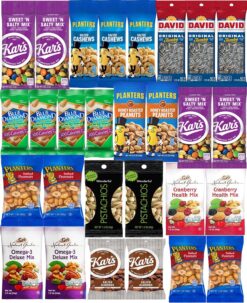 Nuts Snack Packs - Mixed Nuts and Trail Mix Individual Packs - Healthy Snacks Care Package (28 Count)