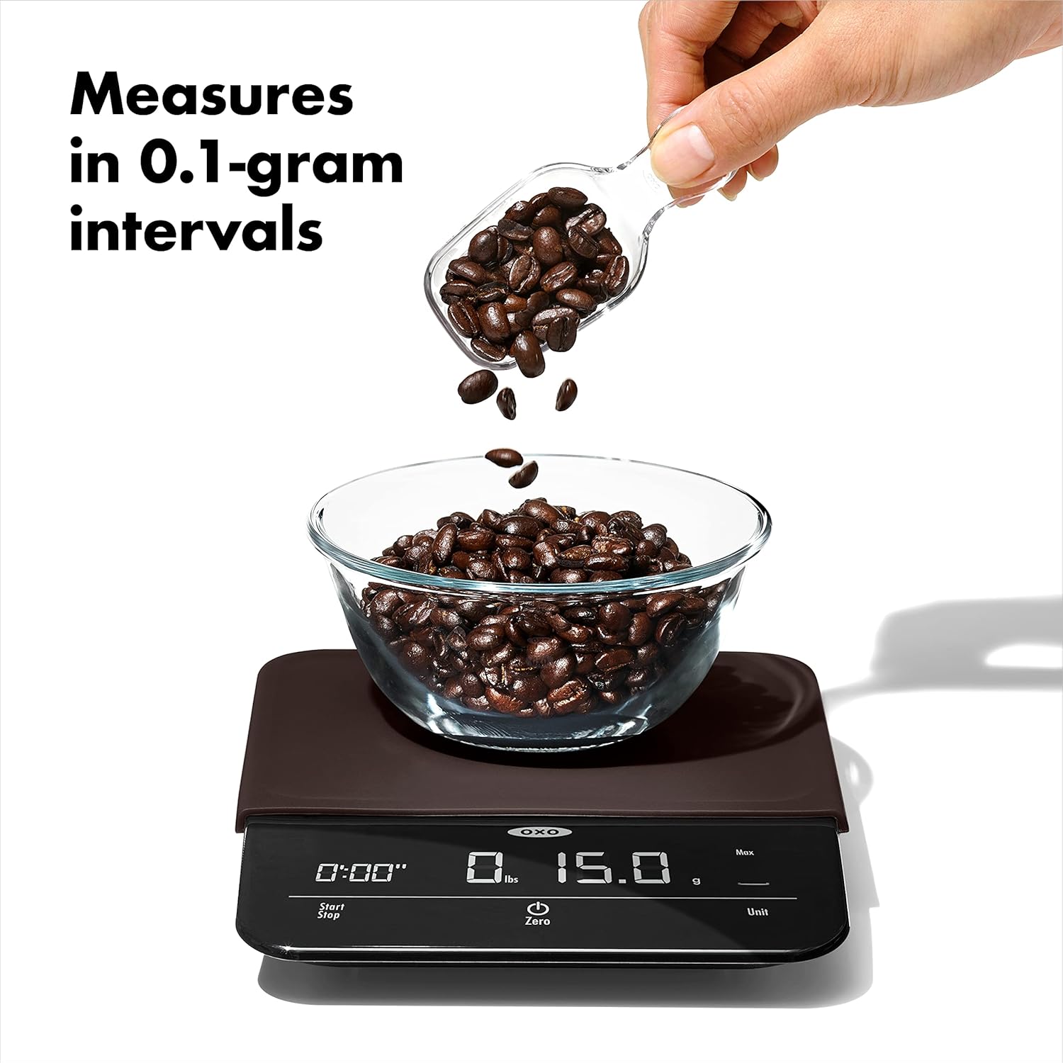 OXO BREW 6 Lb. Precision Coffee Scale with Timer, Black3W