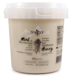 Oneroot 100% Canadian Flower Honey - Honey Wildflower Unfiltered, Unheated & Creamed, Nutrient Rich Raw Wildflower Honey With Enzymes, Thick Natural Sweetener (6.6 Pound)