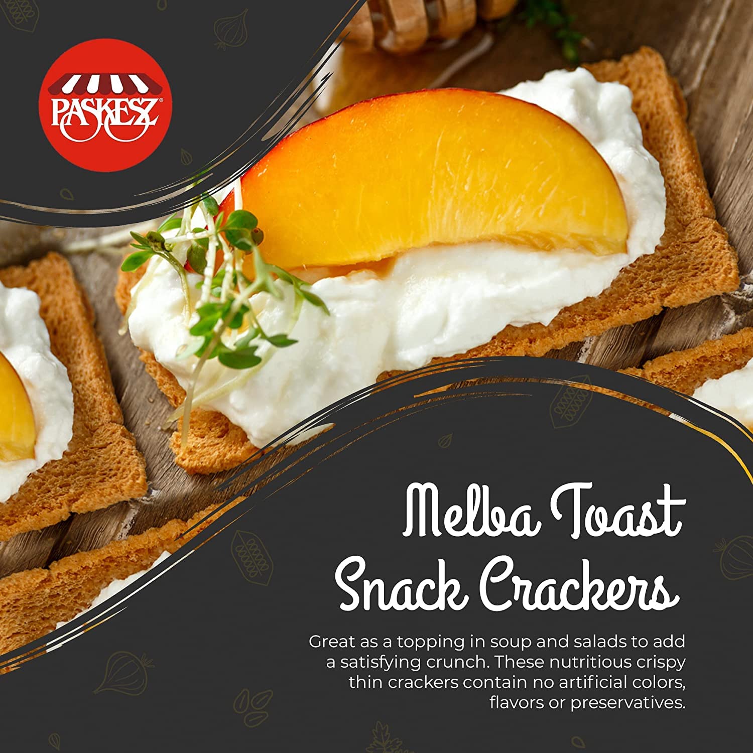 Only Kosher Candy Melba Toast Flatbread Crackers Kosher Certified Delicious Snack Crackers, Variety Combo Pack (Pack of 5)1