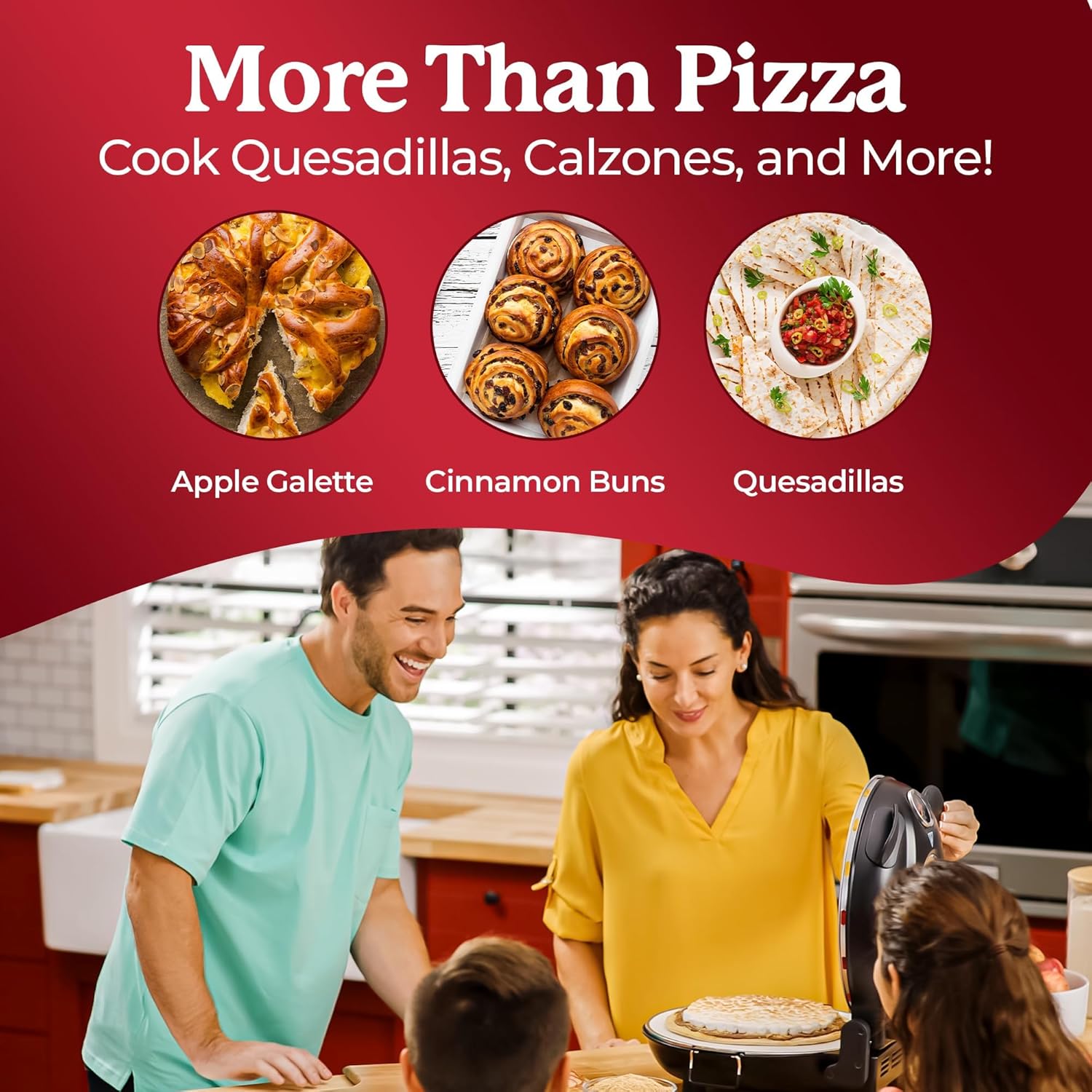 PIEZANO Crispy Crust Pizza Oven by Granitestone – Electric Pizza Oven Indoor Portable, 12 Inch Indoor Pizza Oven Countertop, Pizza Maker Heats up to 800˚F for Stone Baked Pizza at Home - Cream9