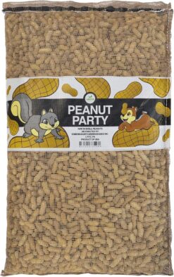 Peanut Party in-Shell Peanuts for Birds, Squirrels, Wild Animal Food, 25 Pound Bag