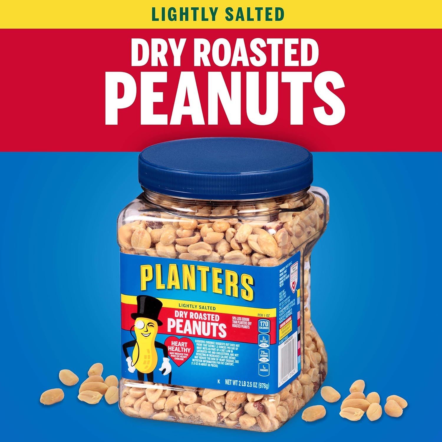 Planters Lightly Salted Dry Roasted Peanuts (6 ct Pack, 2.2 lb Containers)9