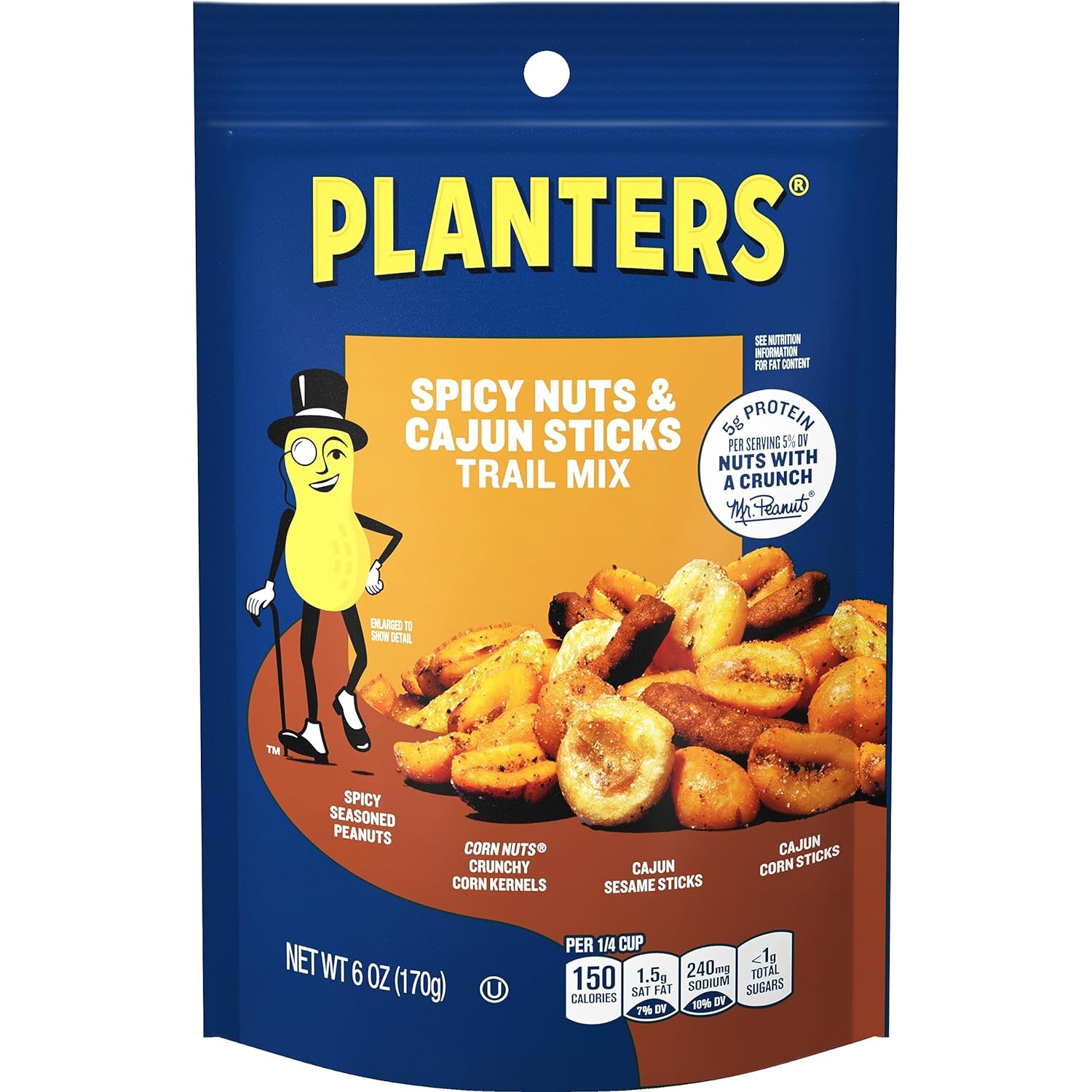 Planters Spicy Nuts & Cajun Sticks Trail Mix, 6 Ounce (Pack of 12) Planters Spicy Nuts & Cajun Sticks Trail Mix, 6 Ounce (Pack of 12)