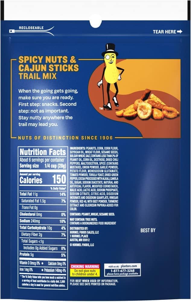 Planters Spicy Nuts & Cajun Sticks Trail Mix, 6 Ounce (Pack of 12)3
