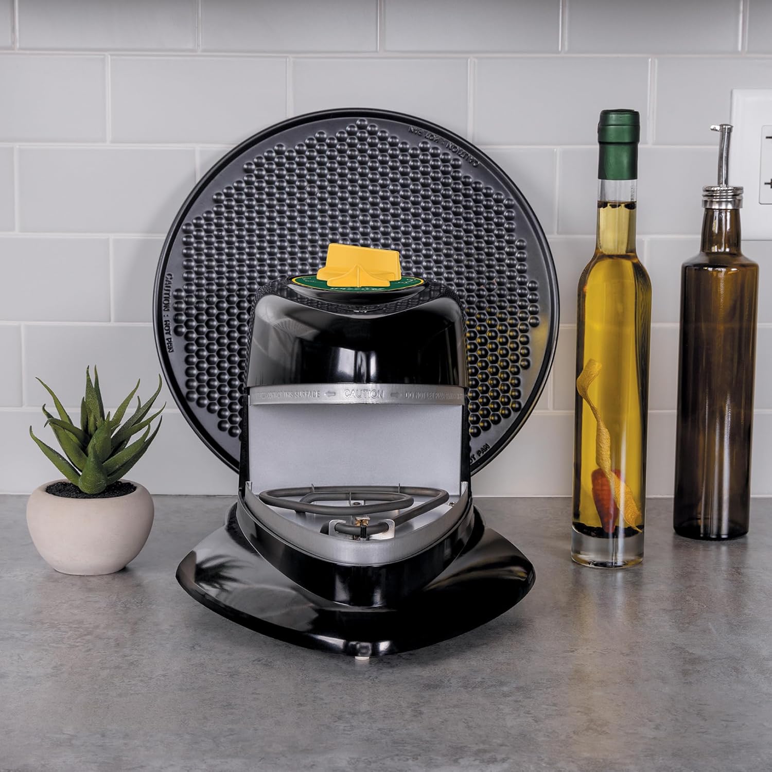 Presto 03434 Pizzaz Plus Rotating Oven - 12-Inch, Countertop Pizza Oven, Nonstick Tray, Top and Bottom Heating Elements, Easy to Clean, Green Gold0