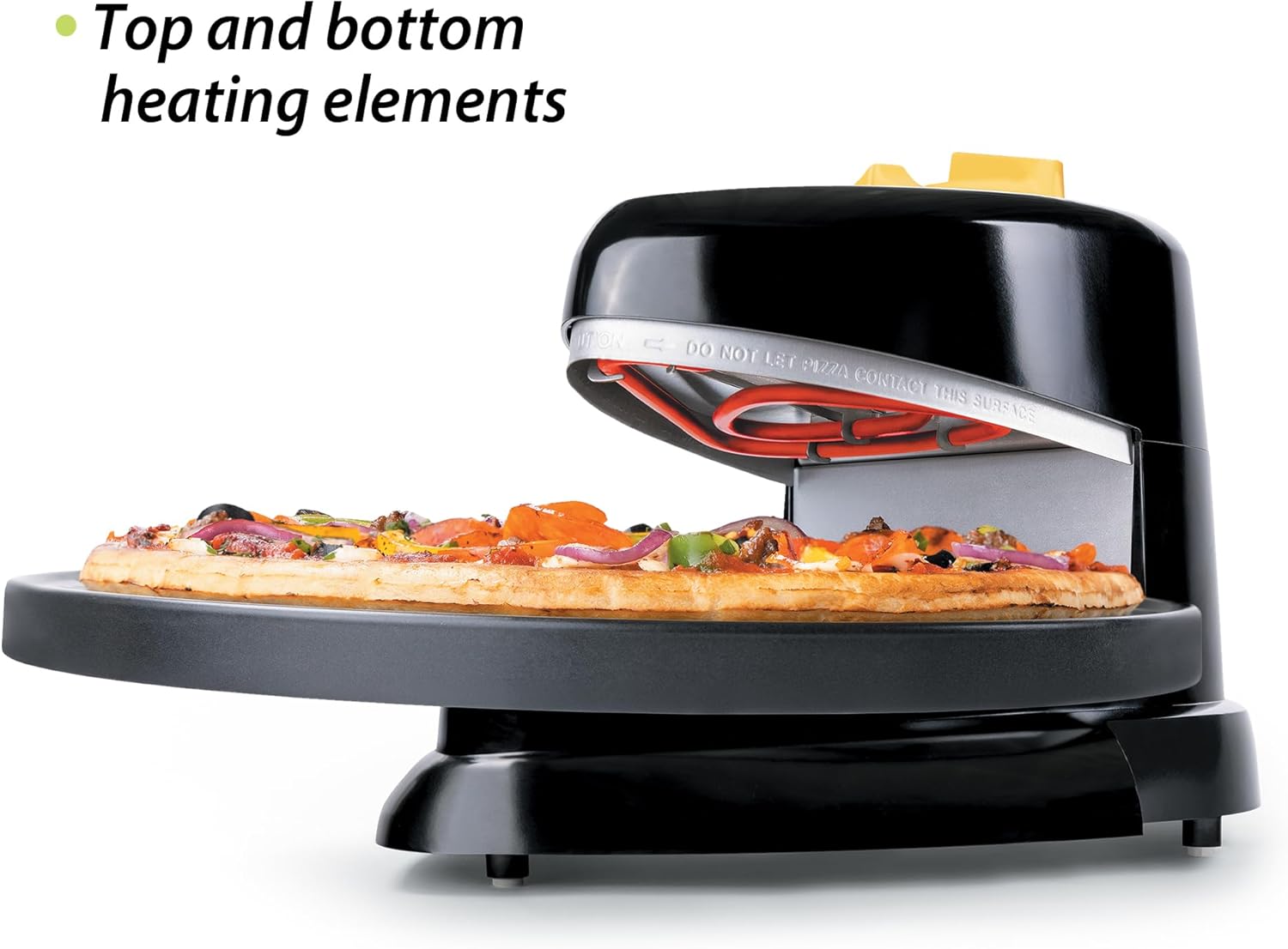 Presto 03434 Pizzaz Plus Rotating Oven - 12-Inch, Countertop Pizza Oven, Nonstick Tray, Top and Bottom Heating Elements, Easy to Clean, Green Gold3