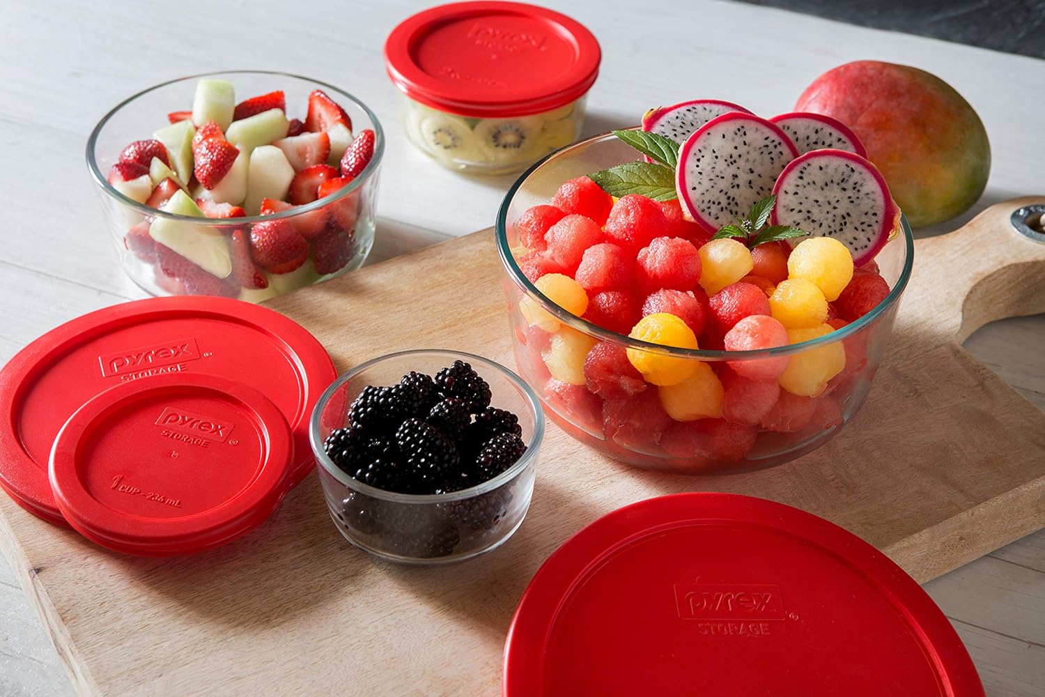 Pyrex 16-Pc Glass Food Storage Set - 7, 4, 2 & 1 Cup Round Containers With Lids, BPA-Free, Dishwasher & Microwave Safe2