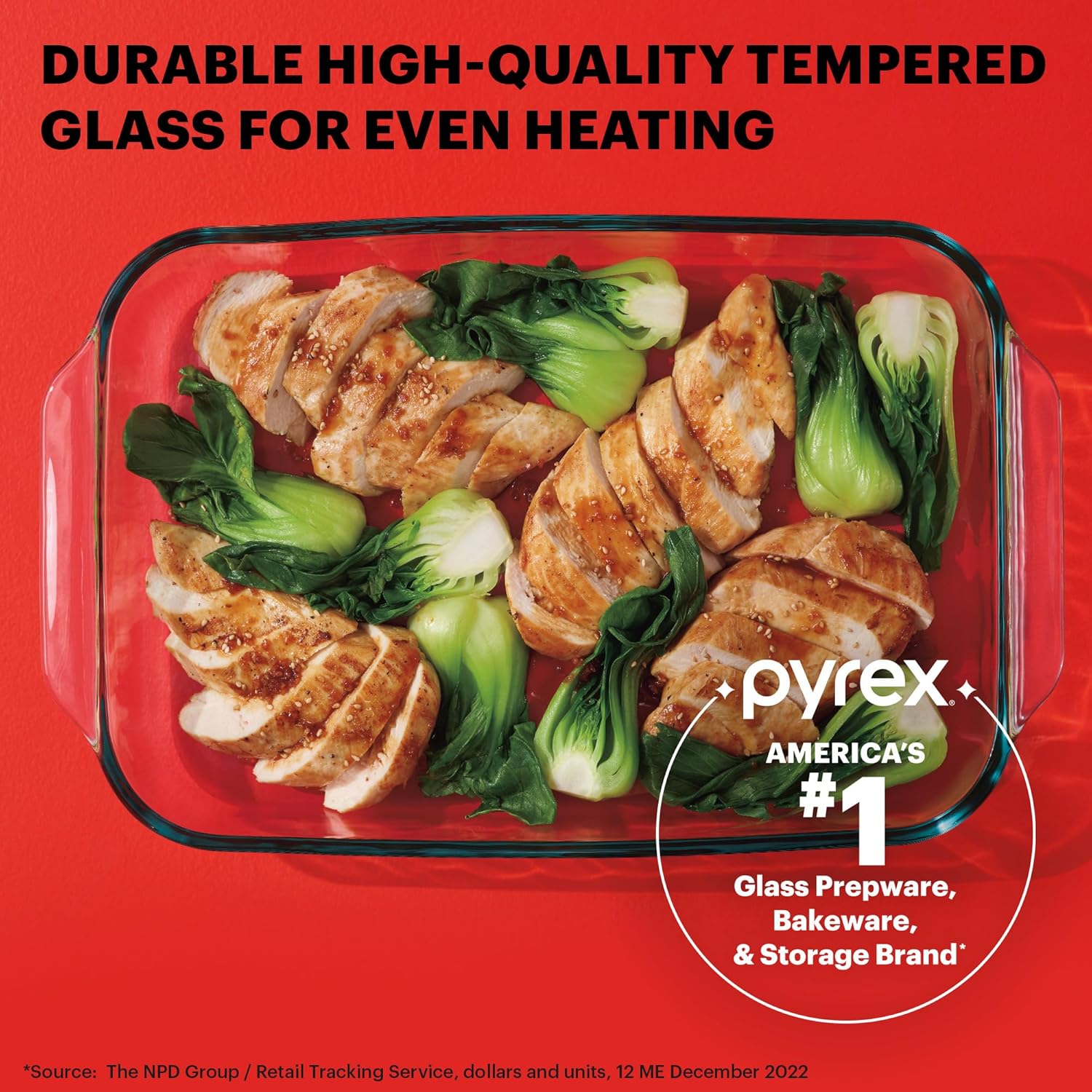 Pyrex Basics 3-Pack Glass Baking Dish Set (2QT, 3QT, 4.8QT) With BPA-Free Lids, Rectangular Glass Bakeware, Dishwasher, Microwave, Freezer & Pre-Heated Oven Safe1
