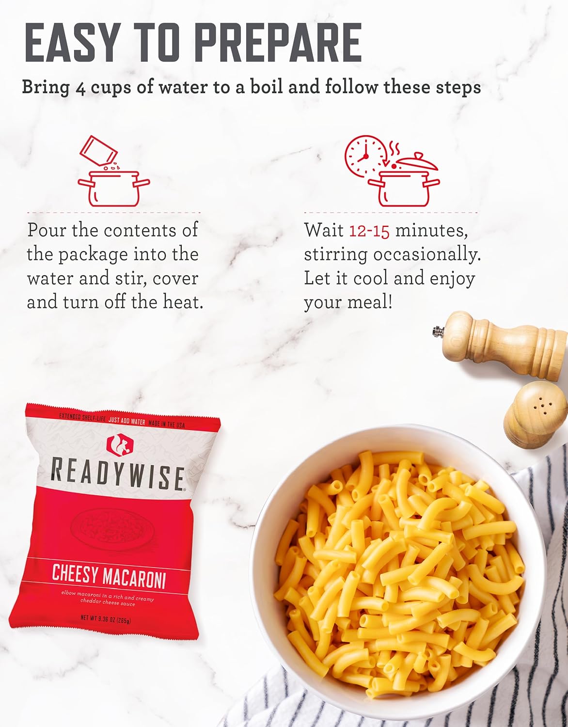 READYWISE - 30 Day, Emergency Food Supply, 298 Servings, 2 Buckets, Freeze-Dried, MRE, Camping, Hiking, Survival, Adventure Meal, 25-Year Shelf Life1