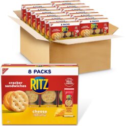 RITZ Cheese Sandwich Crackers, 112 Snack Packs (14 Boxes, 6 Crackers Per Pack)