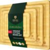 ROYAL CRAFT WOOD Wooden Cutting Boards for Kitchen Meal Prep & Cutting - Bamboo Wood Cutting Board Set with Deep Juice Groove Side Handles - Charcuterie & Chopping Butcher Block for Meat (4 Pcs)