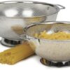 RSVP Precision Pierced Stainless-Steel 3 and 5-Quart Colander Set
