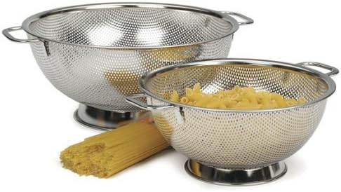 RSVP Precision Pierced Stainless-Steel 3 and 5-Quart Colander Set RSVP Precision Pierced Stainless-Steel 3 and 5-Quart Colander Set