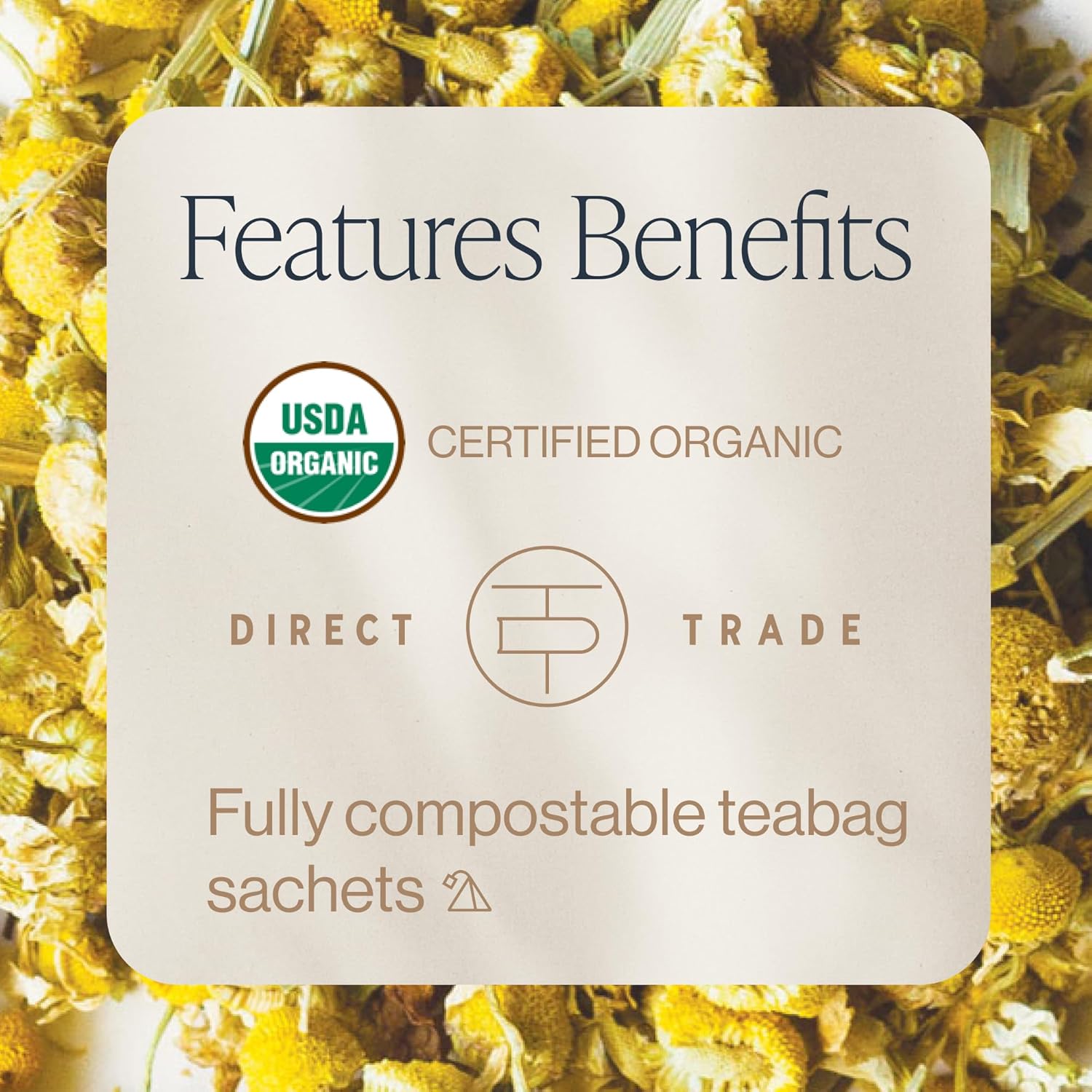 Rishi Tea Chamomile Medley Herbal Tea - Organic, Caffeine Free Sachet Tea Bags, Sleep Friendly Calming Chamomile Flowers with Lemon Verbena & Mint - 15 Count (Pack of 6)1