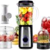 SANGCON 5 in 1 Blender and Food Processor Combo for Kitchen, Small Electric Food Chopper for Meat and Vegetable, 350W High Speed Blenders with 2 Speeds and Pulse for Smoothies and Shakes