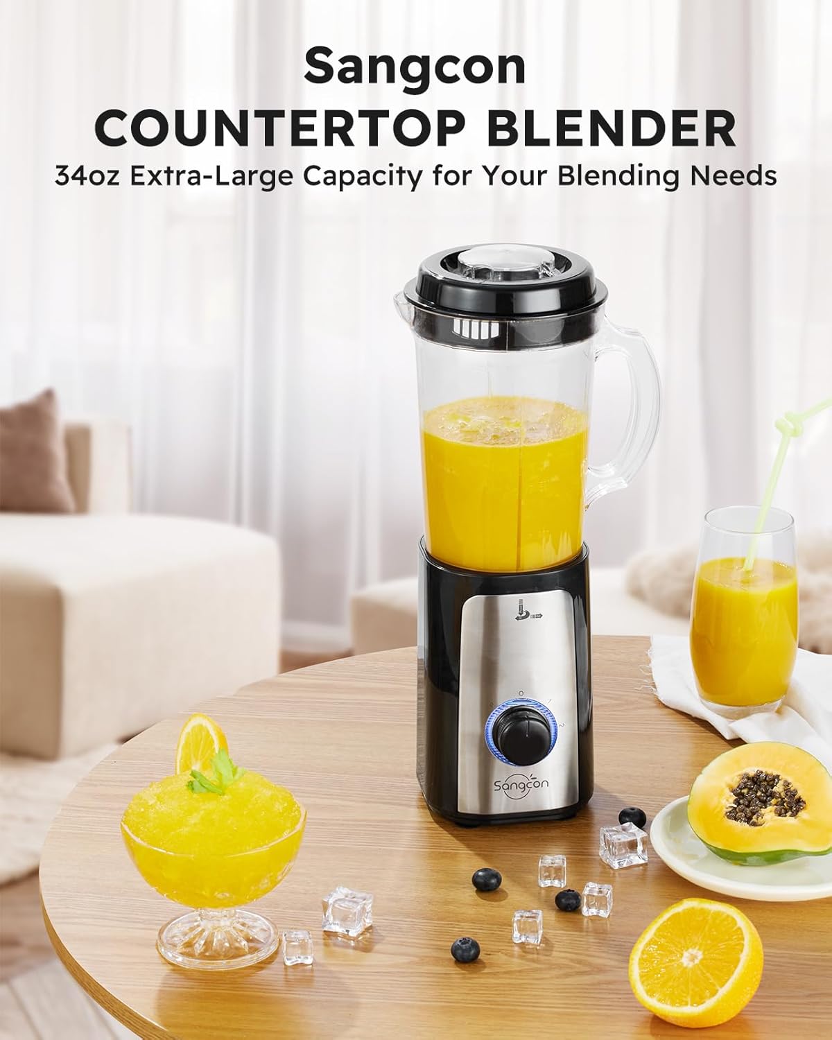 SANGCON 5 in 1 Blender and Food Processor Combo for Kitchen, Small Electric Food Chopper for Meat and Vegetable, 350W High Speed Blenders with 2 Speeds and Pulse for Smoothies and Shakes1
