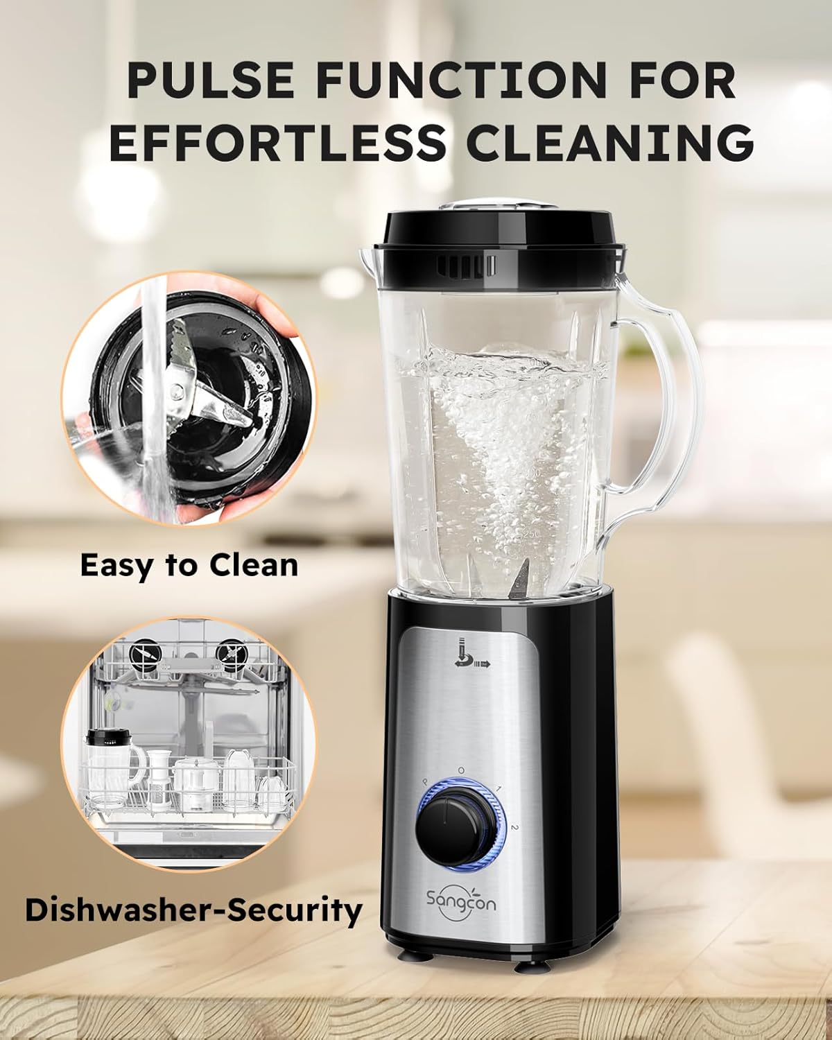 SANGCON 5 in 1 Blender and Food Processor Combo for Kitchen, Small Electric Food Chopper for Meat and Vegetable, 350W High Speed Blenders with 2 Speeds and Pulse for Smoothies and Shakes11