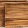 SMIRLY Wood Cutting Board, Bamboo Cutting Board Set, Chopping Board and Wooden Cutting Boards for Kitchen, Small Wood Cutting Board and butcher block (Acacia Wood, 2 Pack)