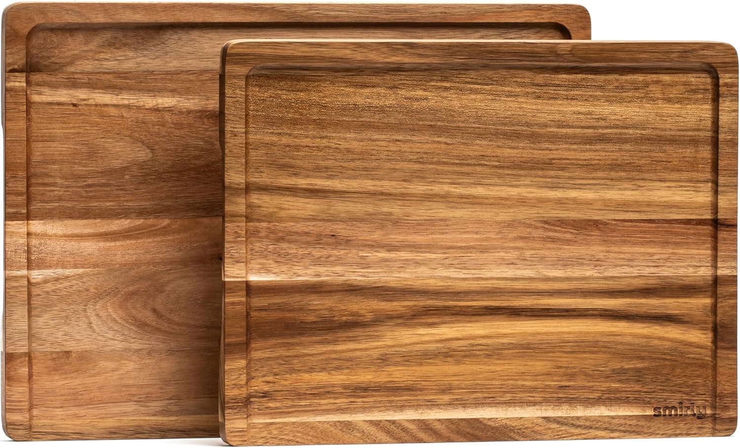 SMIRLY Wood Cutting Board, Bamboo Cutting Board Set, Chopping Board and Wooden Cutting Boards for Kitchen, Small Wood Cutting Board and butcher block (Acacia Wood, 2 Pack) SMIRLY Wood Cutting Board, Bamboo Cutting Board Set, Chopping Board and Wooden Cutting Boards for Kitchen, Small Wood Cutting Board and butcher block (Acacia Wood, 2 Pack)