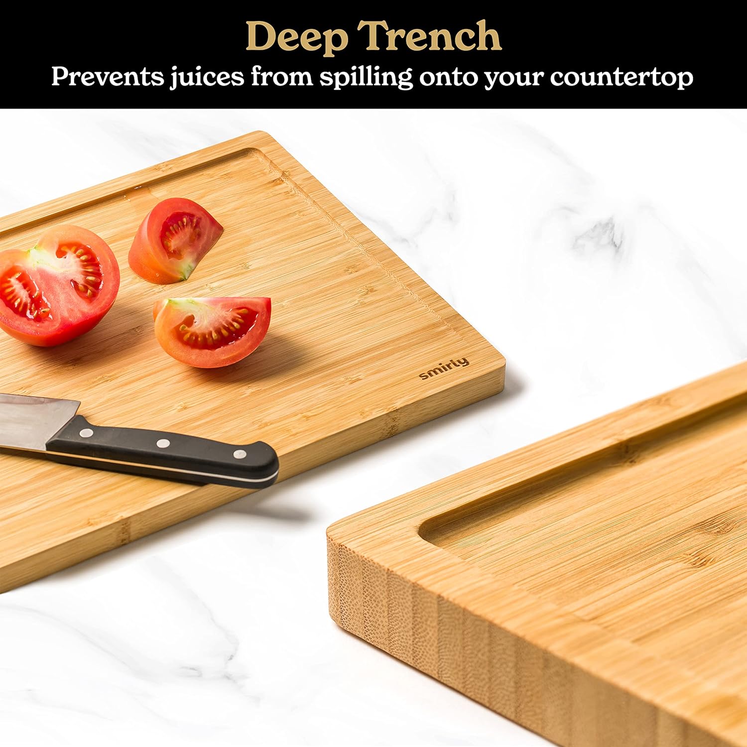 SMIRLY Wooden Cutting Boards For Kitchen - Bamboo Cutting Board Set with Holder, Wood Cutting Board Set, Cutting Board Wood, Wooden Chopping Board, Wooden Cutting Board Set4