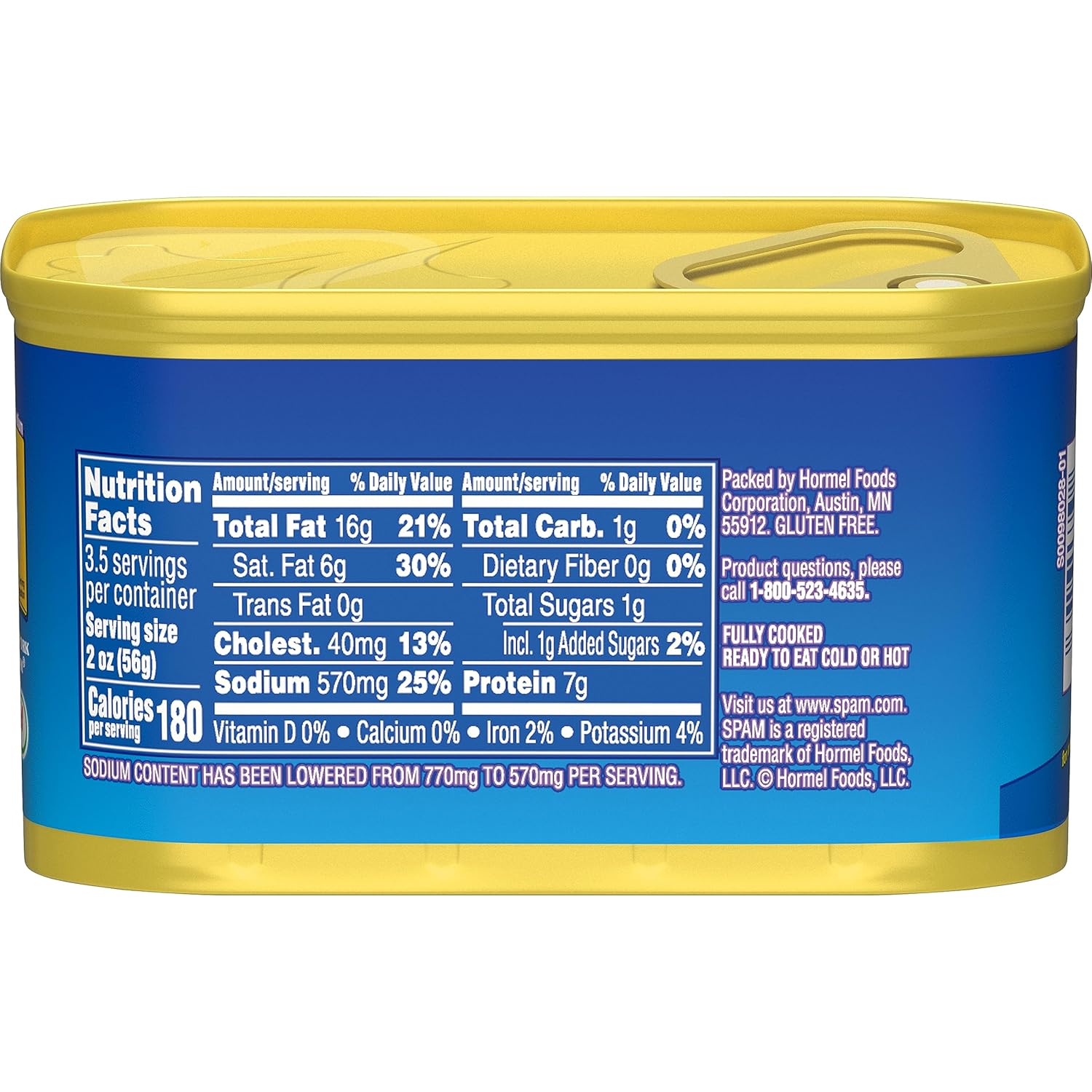 SPAM 25% Less Sodium, 7 oz. can (12-pack)2