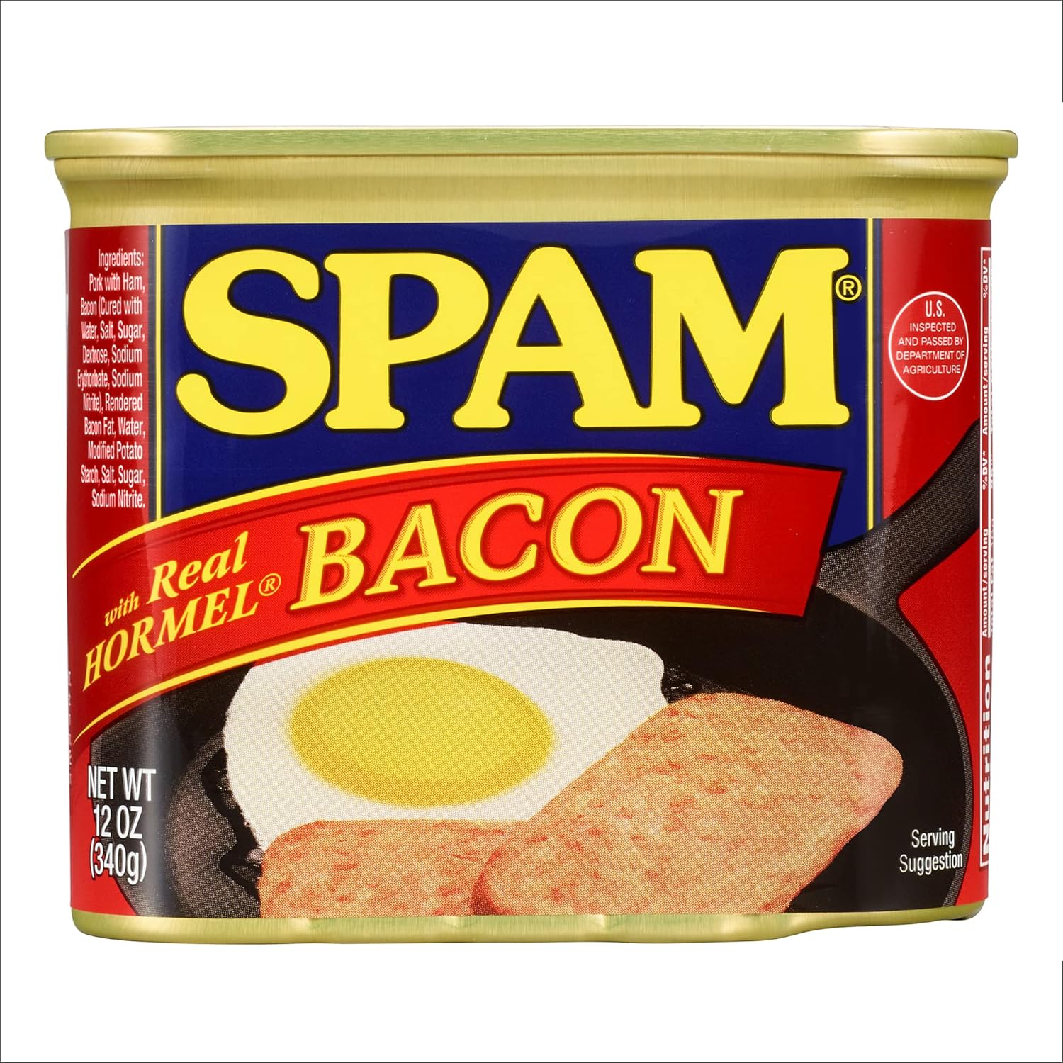 SPAM with Real HORMEL Bacon, 7 g protein, 12 oz (Pack of 12)1 SPAM with Real HORMEL Bacon, 7 g protein, 12 oz (Pack of 12)