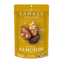 Sahale Snacks Honey Almonds Glazed Mix, 4 oz Pouches (6 Packs) - Dry-Roasted Deluxe Mixed Nuts with Tart Cranberries & Madagascar Vanilla - Non-GMO, Kosher, & Certified Gluten-Free Snacks