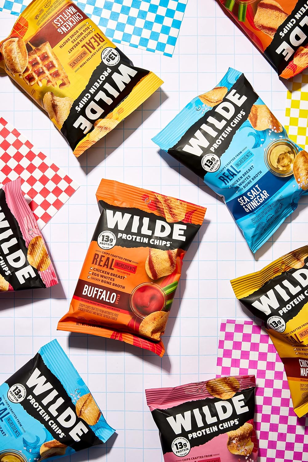 Sea Salt and Vinegar Protein Chips by Wilde Chips, Thin and Crispy, High Protein, Keto Friendly, Made with Real Ingredients, 2.25oz Bag (8 Pack)…3