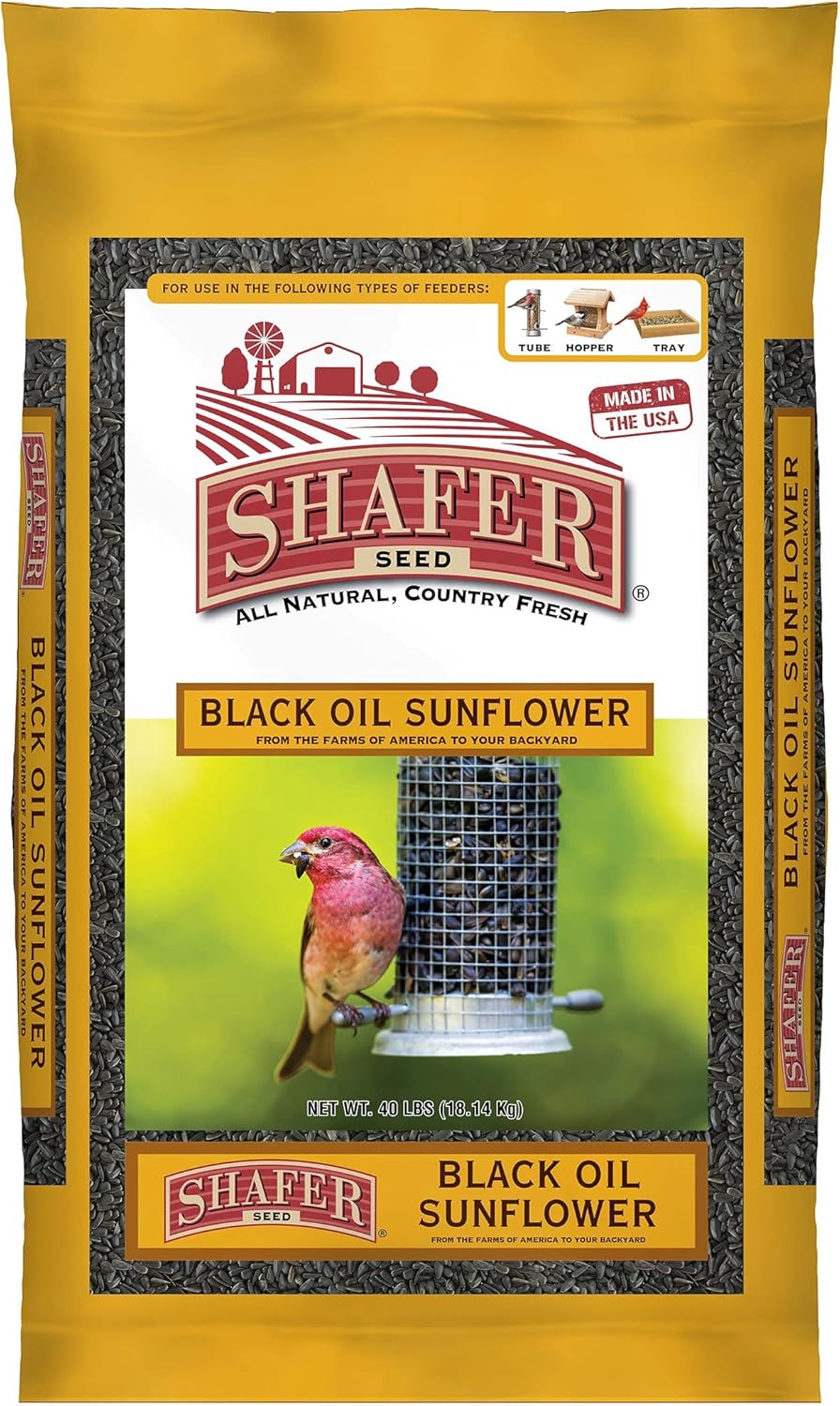 Shafer Seed 51041 40-Pound Bag, Black Oil Sunflower Wild Bird Food Shafer Seed 51041 40-Pound Bag, Black Oil Sunflower Wild Bird Food