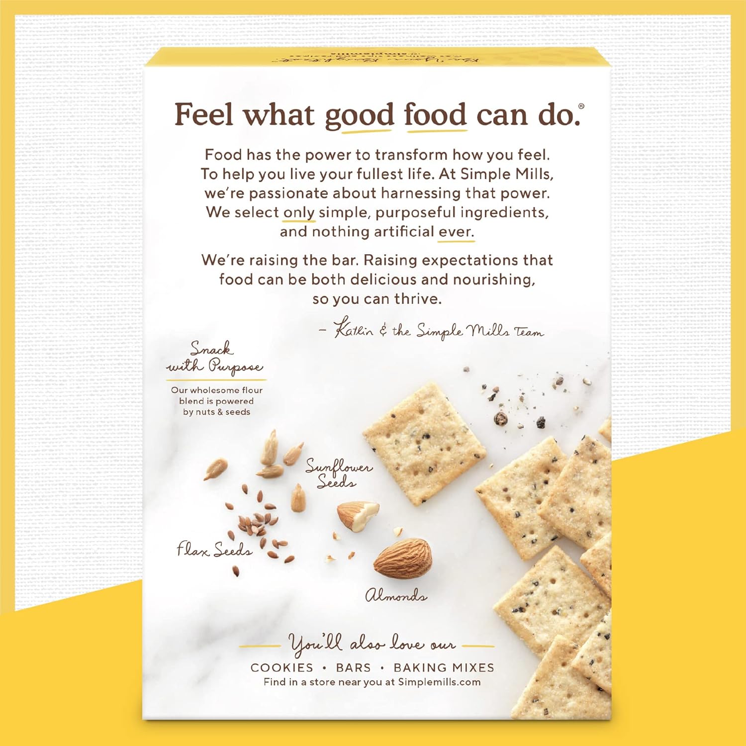 Simple Mills Almond Flour Crackers Black Cracked Pepper Gluten Flax Seed 4.25 oz Pack of 68